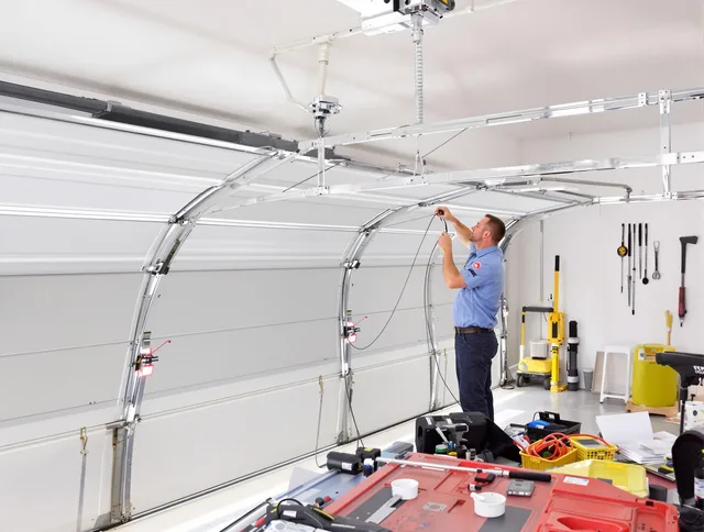 Garage door cable repair service by Whitehall Garage Door Repair in Whitehall