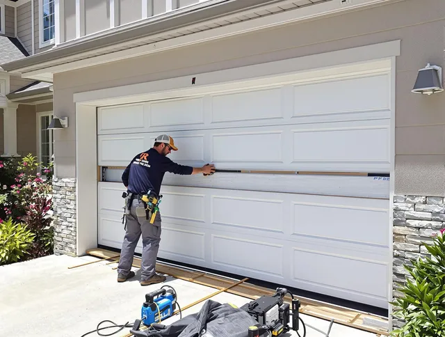 Whitehall Garage Door Repair team performing complete garage door replacement at Whitehall residence