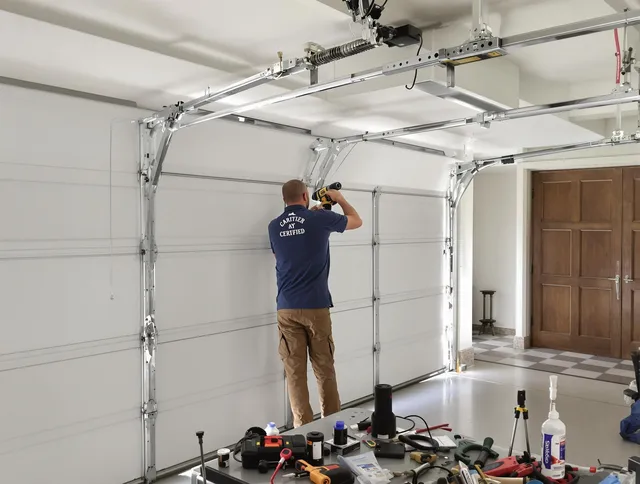 Whitehall Garage Door Repair certified technician performing precision garage door repair in Whitehall