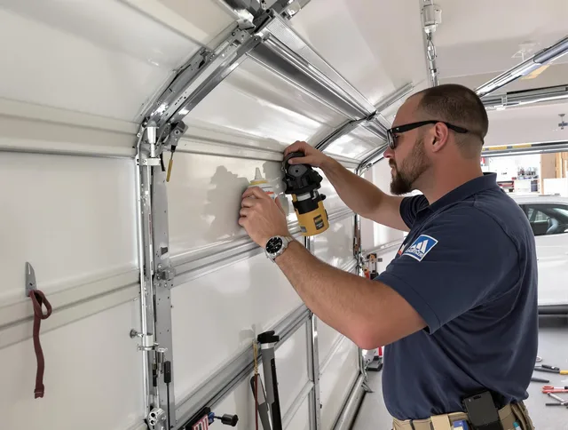 Whitehall Garage Door Repair technician quieting a noisy garage door in Whitehall