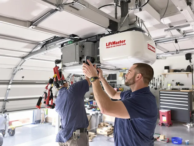 Whitehall Garage Door Repair technician performing advanced diagnostics on garage opener in Whitehall